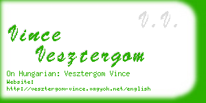 vince vesztergom business card